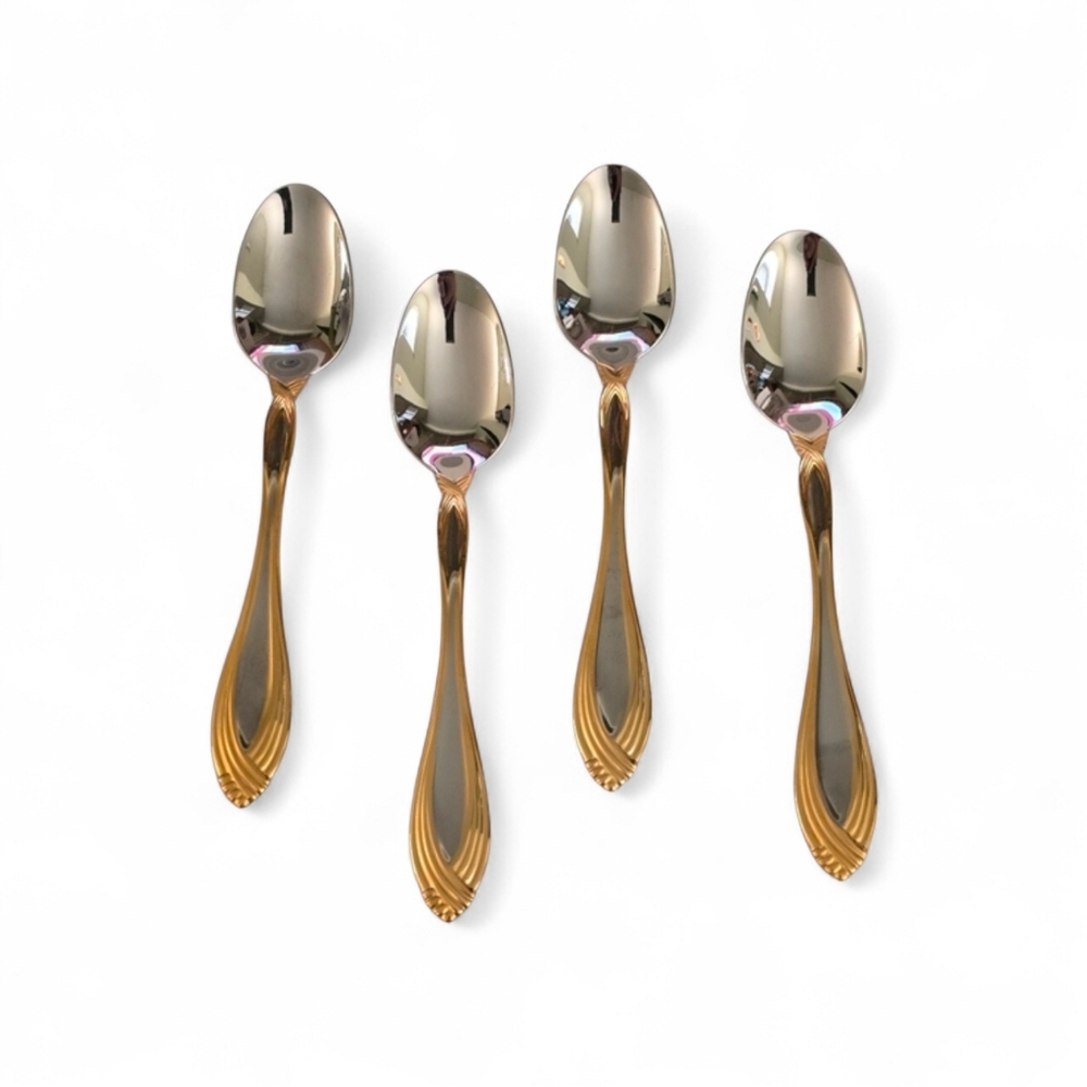 Oneida Gold and Silver colored  Demitasse  Spoons Set of 4